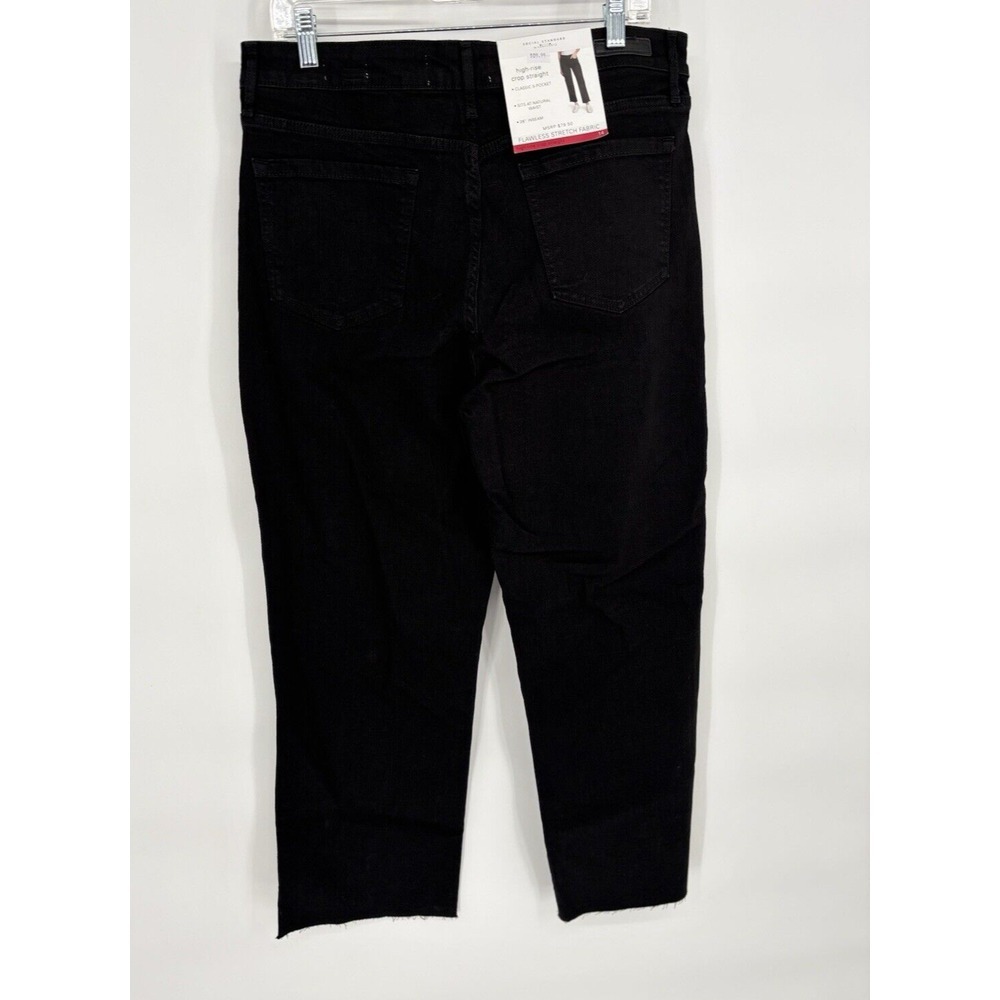 Social‎ Standard Women's Pants 14 High Rise Crop Straight Denim Jeans Black - Picture 5 of 14
